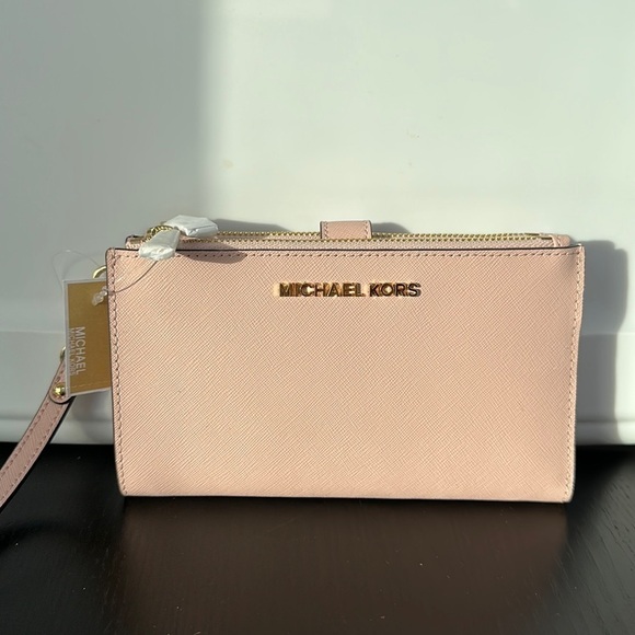 Michael Kors Jet Set double zip wallet phone case wristlet - Picture 3 of 9